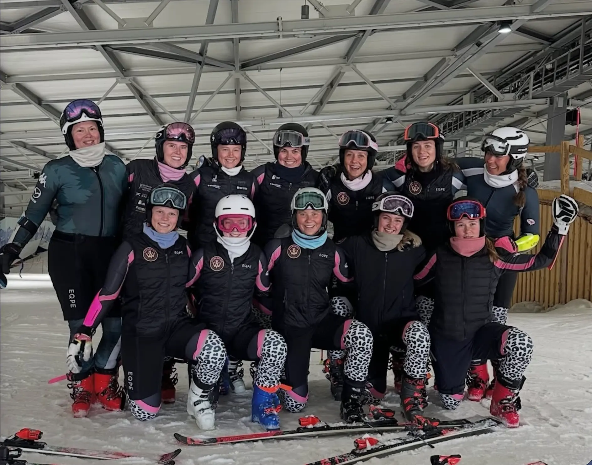 The Peregrine team gathered on the snow after an indoor training session in Wittenburg